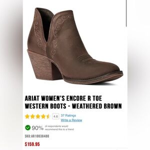 Women’s Ariat encore weathered brown booties